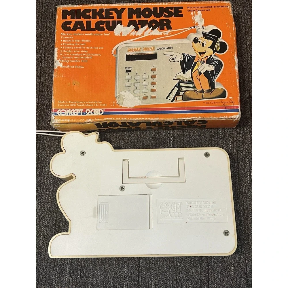 Concept 2000 Disney Mickey Mouse Calculator Original Box Good Vintage Condition!